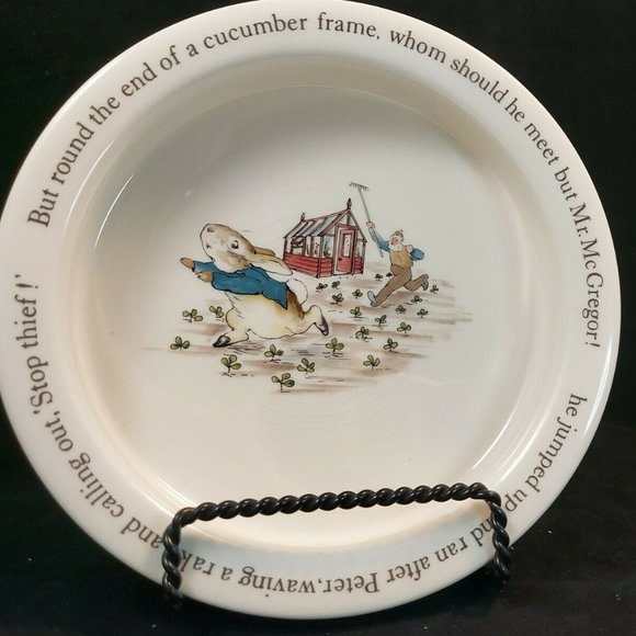 VINTAGE Wedgwood PETER RABBIT Beatrix Potter Baby Child Porridge Cereal Bowl - Picture 1 of 6